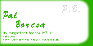 pal borcsa business card